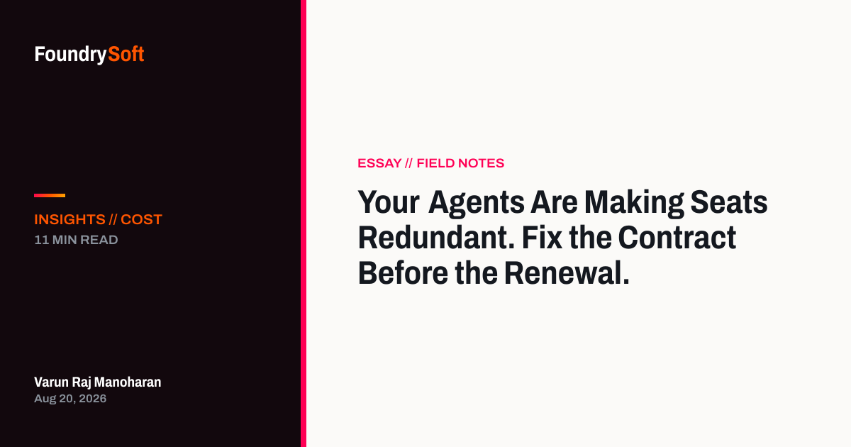 Your Agents Are Making Seats Redundant. Fix the Contract Before the Renewal.