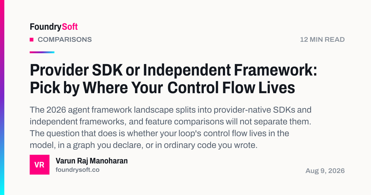 Provider SDK or Independent Framework: Pick by Where Your Control Flow Lives