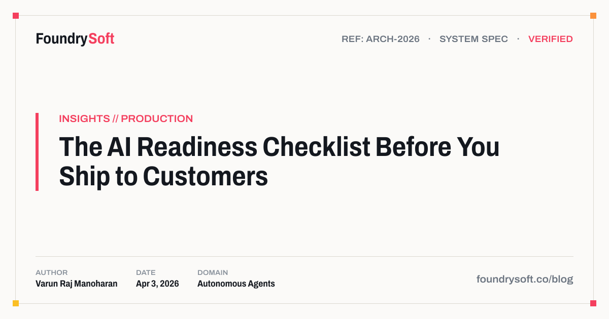 The AI Readiness Checklist Before You Ship to Customers