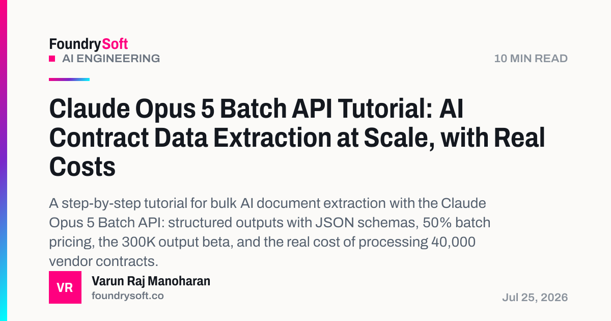 Claude Opus 5 Batch API Tutorial: AI Contract Data Extraction at Scale, with Real Costs