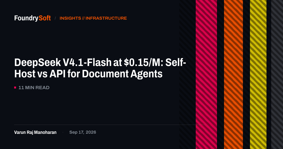 DeepSeek V4.1-Flash at $0.15/M: Self-Host vs API for Document Agents