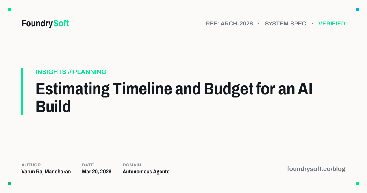 Estimating Timeline and Budget for an AI Build
