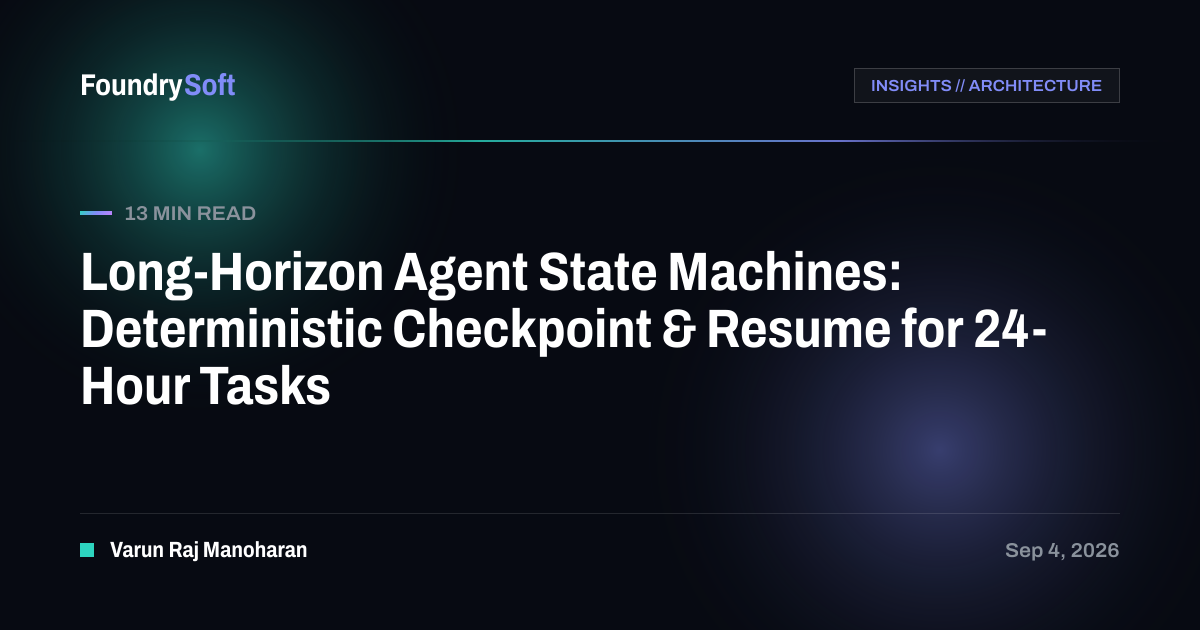 Long-Horizon Agent State Machines: Deterministic Checkpoint & Resume for 24-Hour Tasks