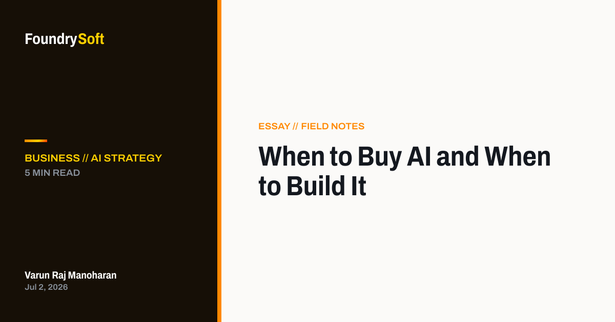 When to Buy AI and When to Build It