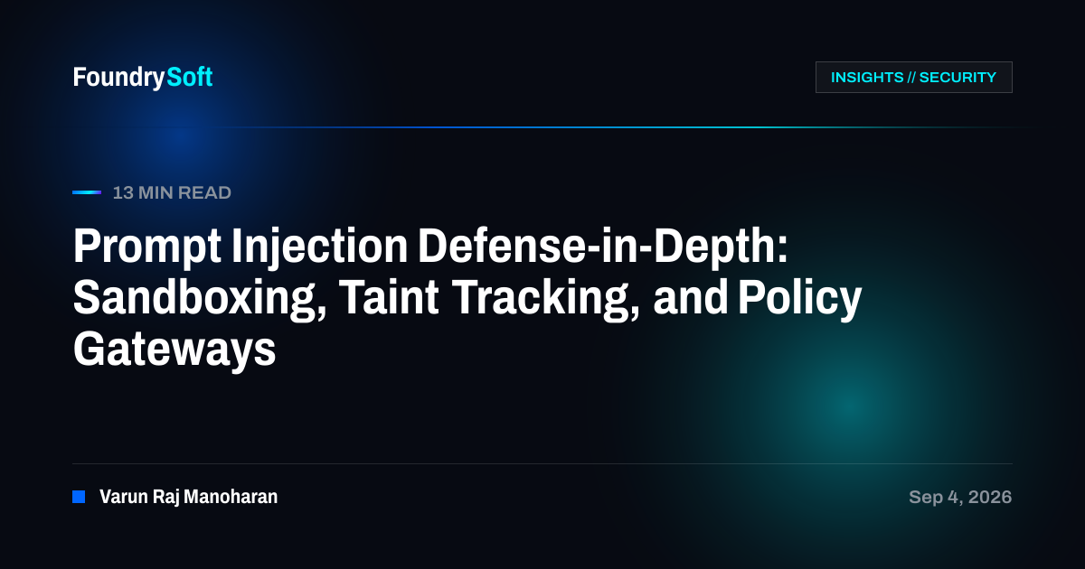 Prompt Injection Defense-in-Depth: Sandboxing, Taint Tracking, and Policy Gateways