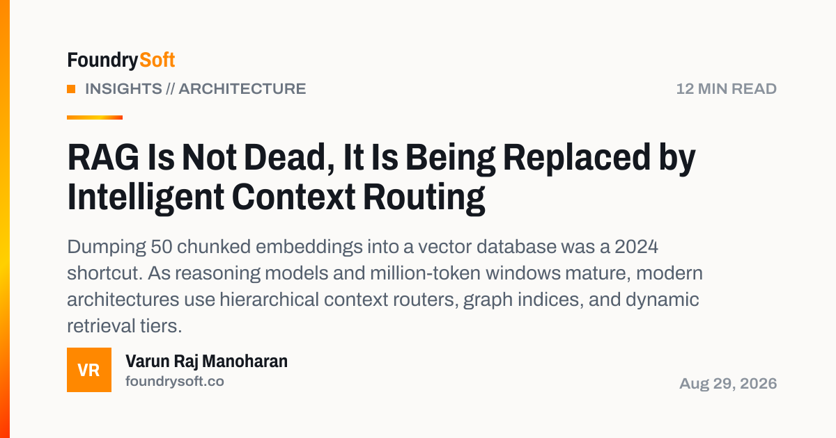 RAG Is Not Dead, It Is Being Replaced by Intelligent Context Routing