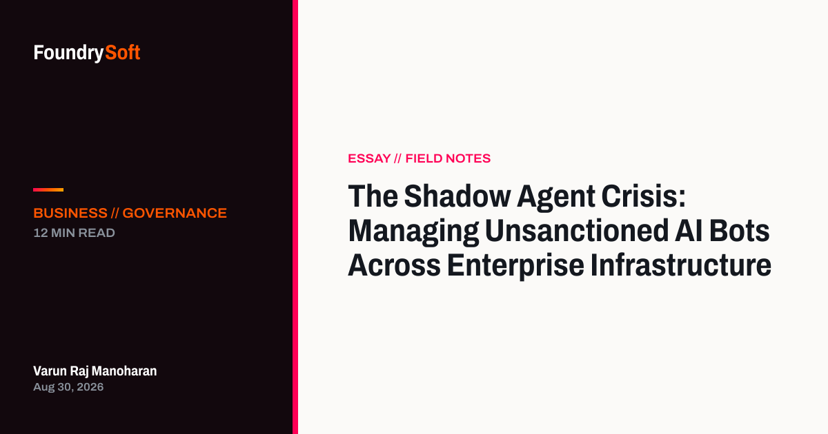 The Shadow Agent Crisis: Managing Unsanctioned AI Bots Across Enterprise Infrastructure