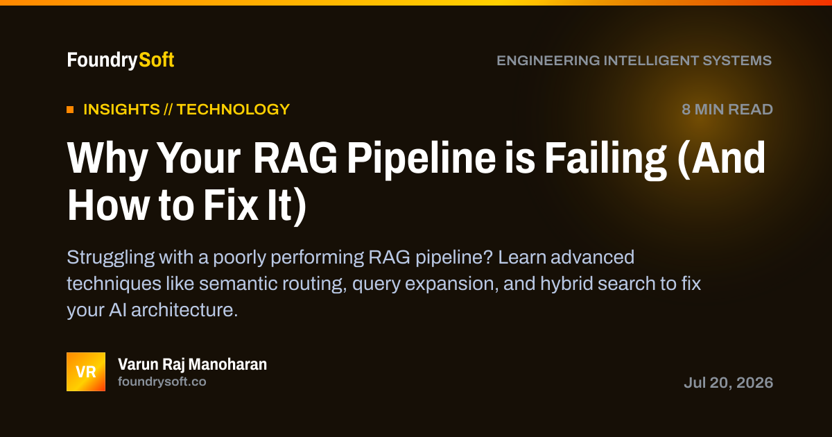 Why Your RAG Pipeline is Failing (And How to Fix It)